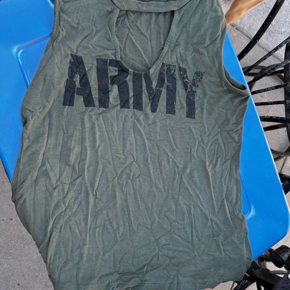 Army Green Sleeveless tank top Medium